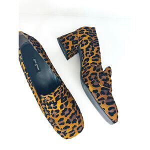Paul Green Winona Leather Loafer Pump Leopard Velvet Sisal size UK 7/ US 9.5